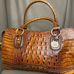 👜 Brahmin Genevieve Brunello Anywhere Convertible Satchel | Melbourne Croc | Eve